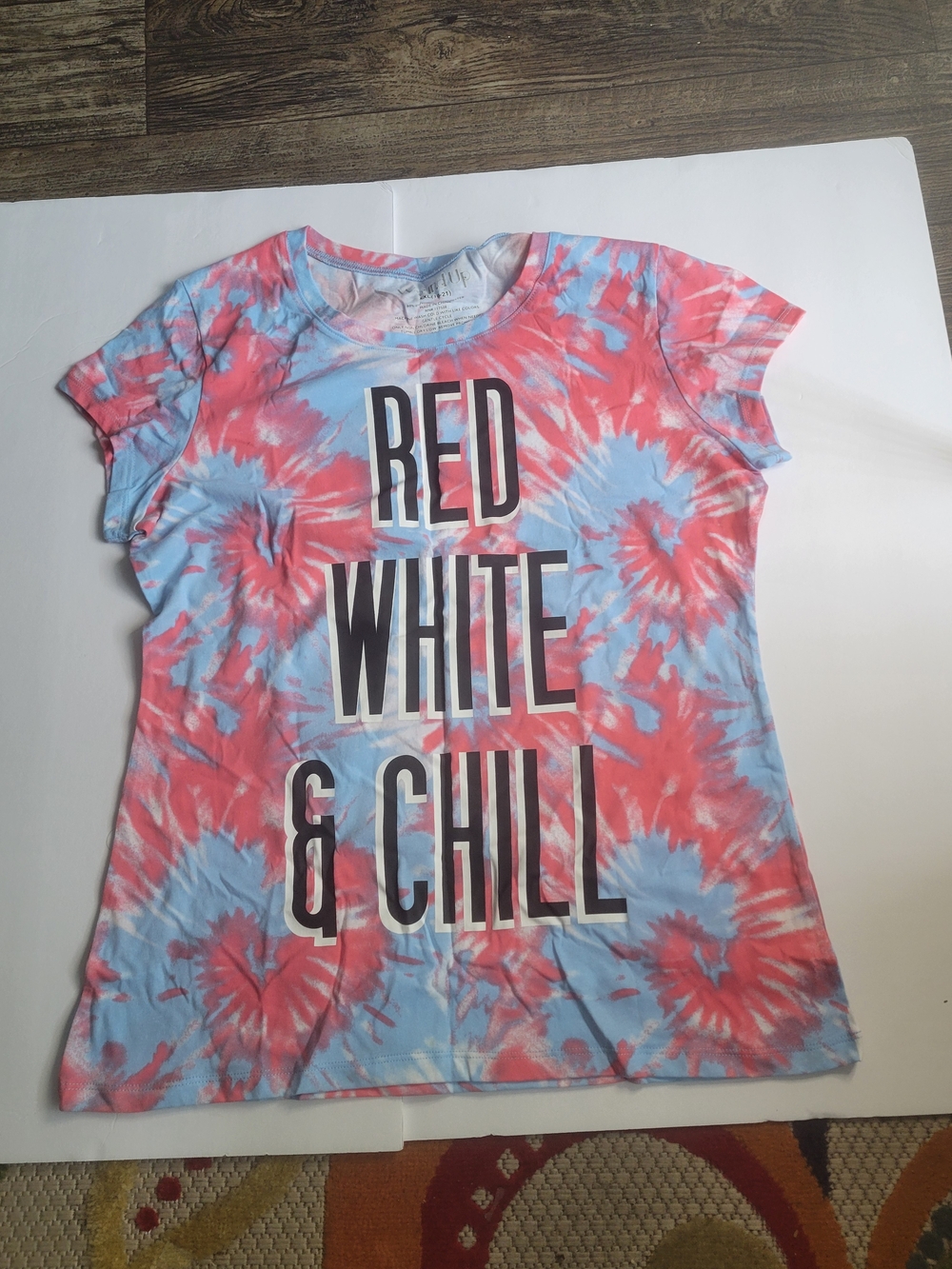 Wound Up Tie-Dye 'Red White & Chill' Tee - Red & Blue